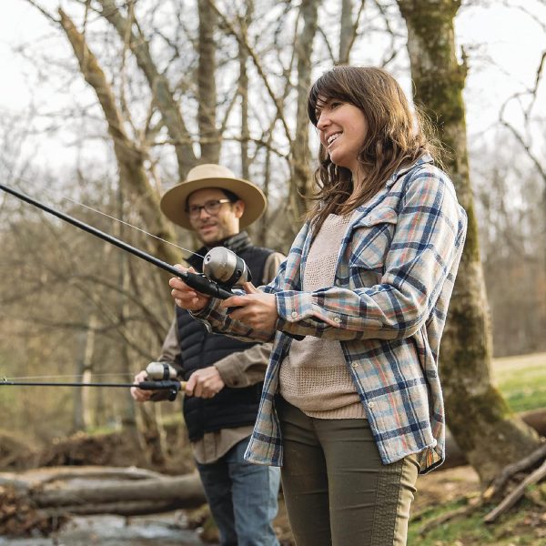 33 Spincast Reel and 2-Piece Fishing Rod Combo, 5-Foot 6-Inch Durable Fiberglass Rod, Quickset Anti-Reverse Fishing Reel with Bite Alert - Image 8
